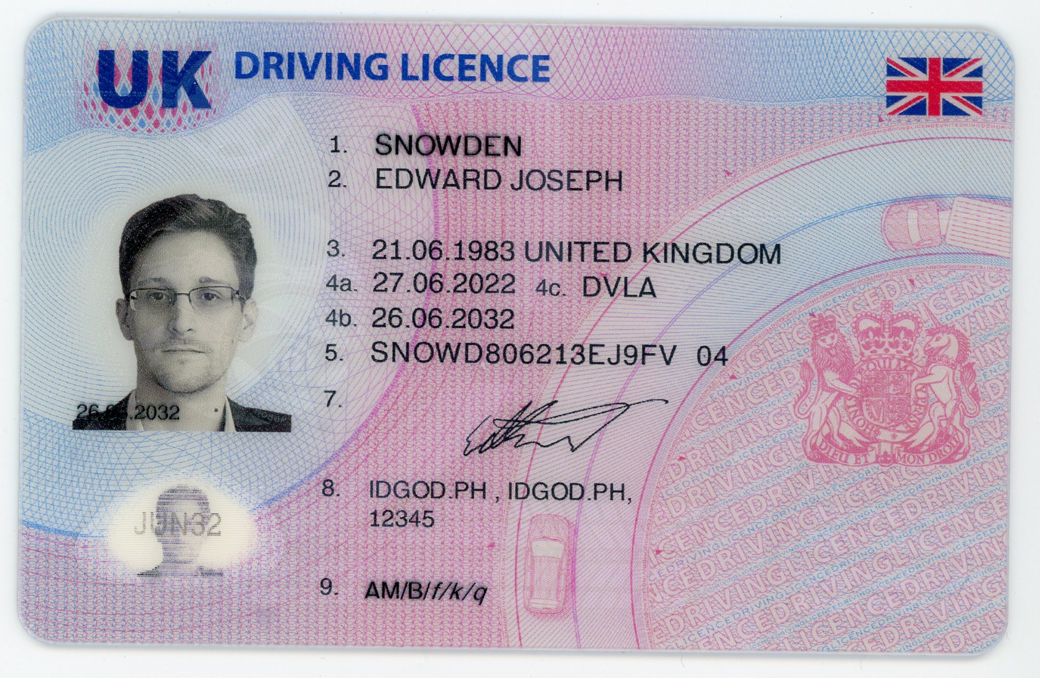 United Kingdom  Polycarbonate - Official Country Material Fake ID